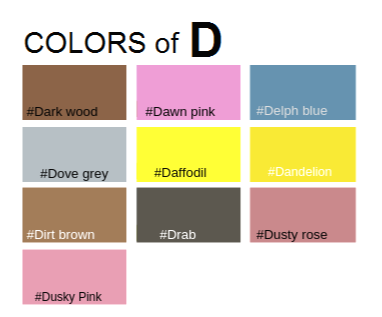 Color That Starts With D